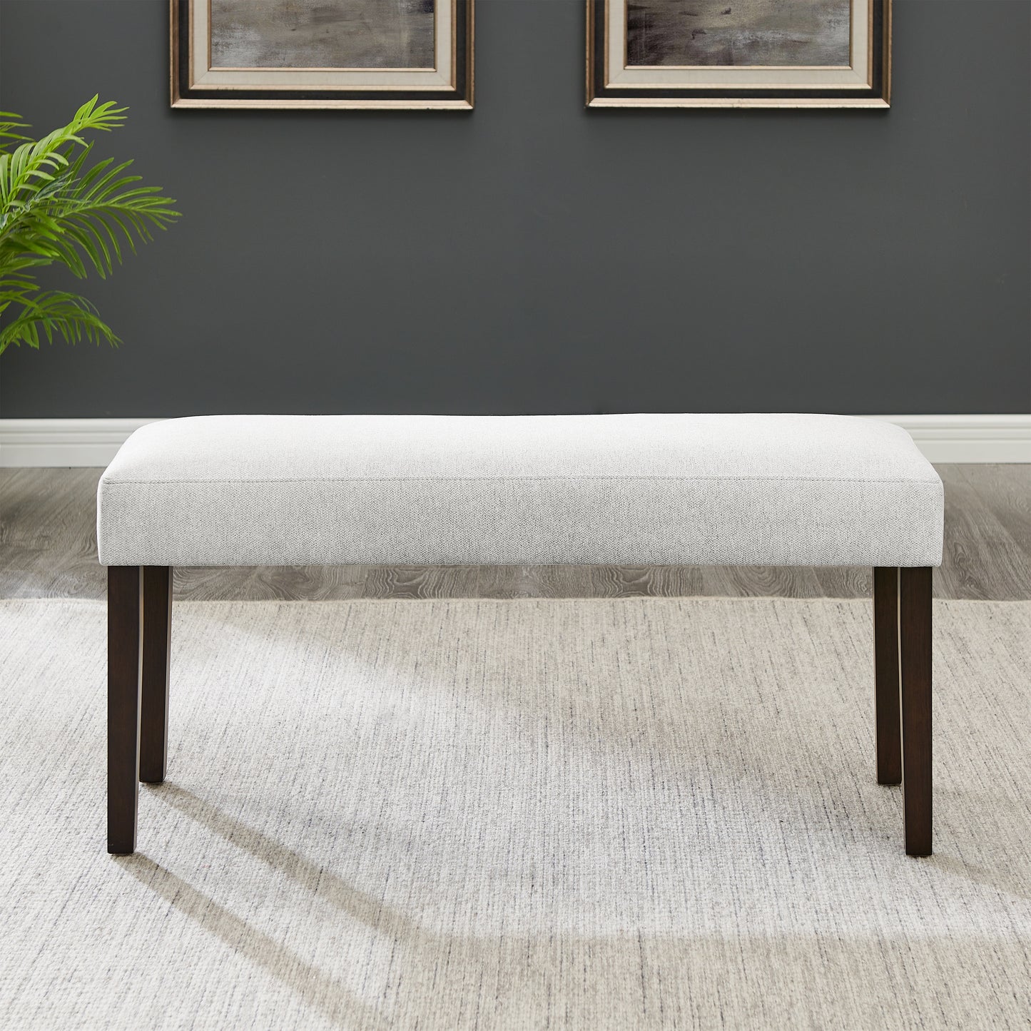 Roundhill Furniture Cavira 6-Piece Modern Dining Set, Faux Marble Dining Table with 4 Chairs and Bench, Gray