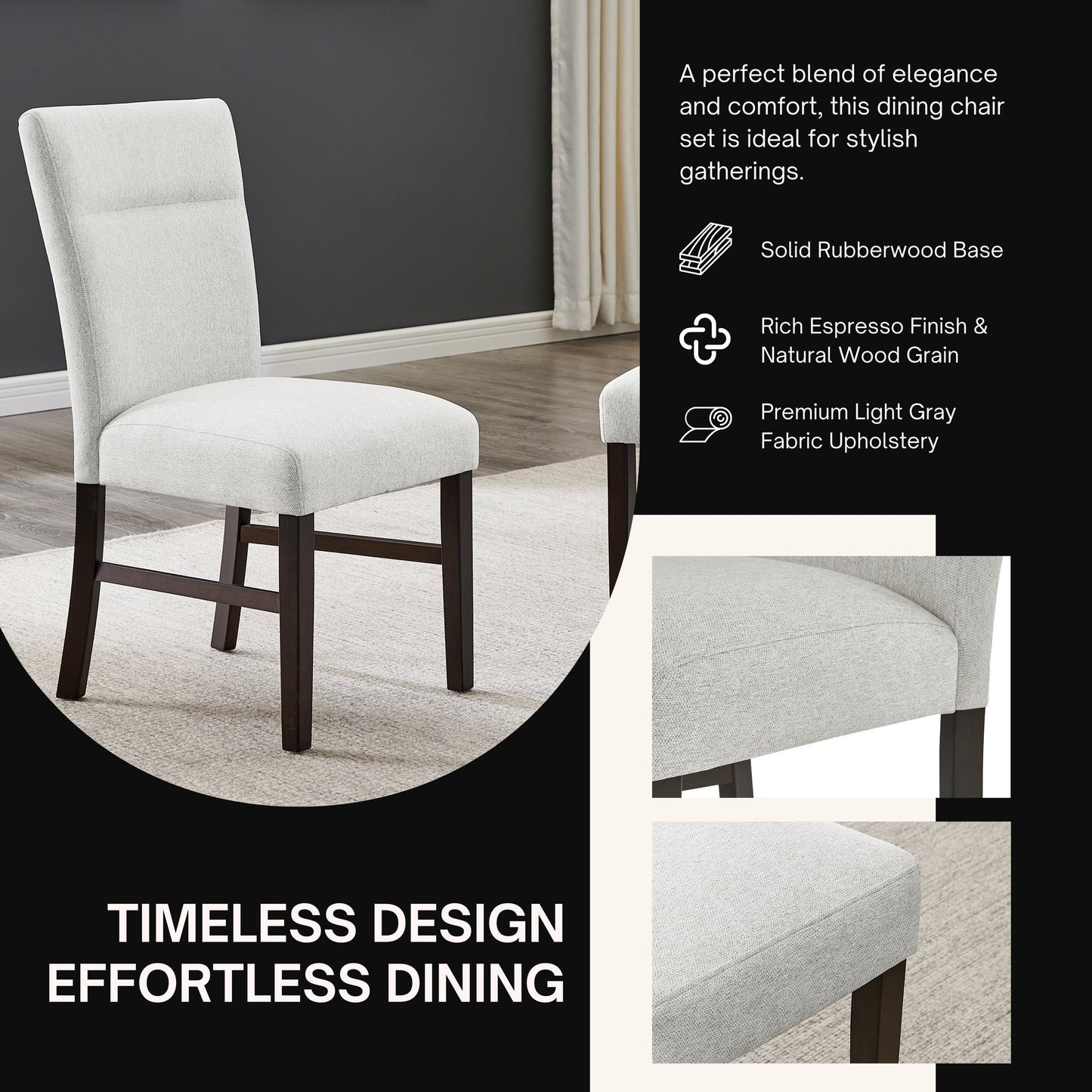 Roundhill Furniture Cavira 7-Piece Modern Dining Set, Faux Marble Dining Table with 6 Chairs, Gray