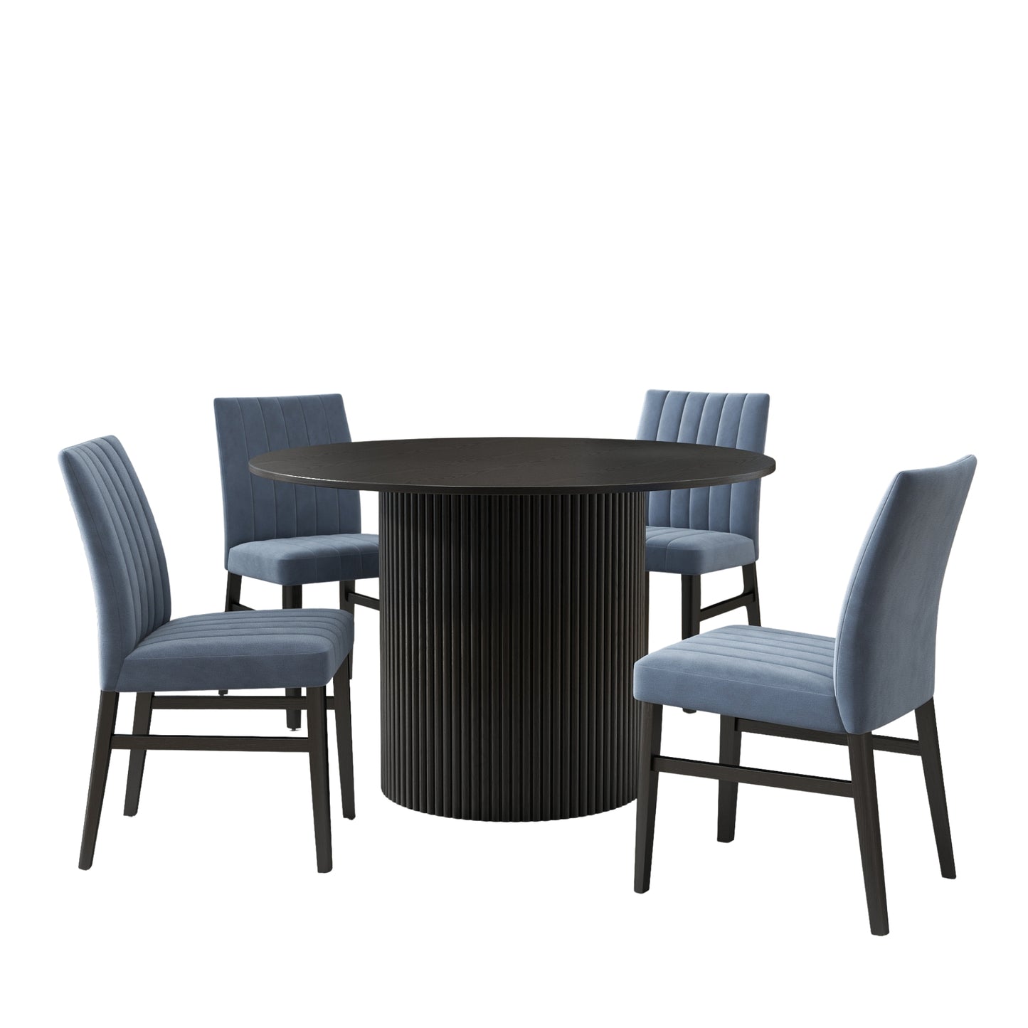 Roundhill Furniture Henriet 5-Piece Pedestal Dining Set, Round Dining Table with Four Chairs