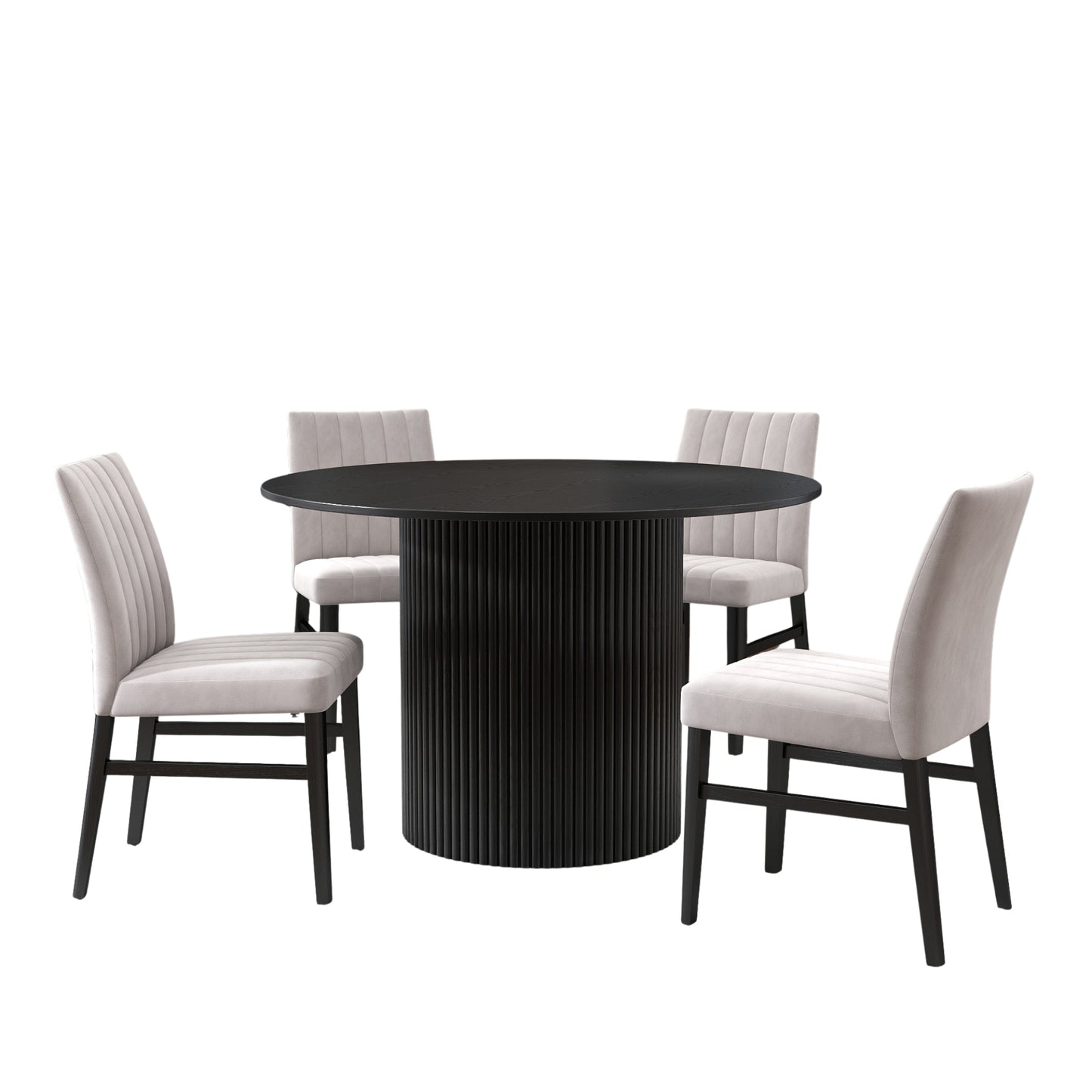 Roundhill Furniture Henriet 5-Piece Pedestal Dining Set, Round Dining Table with Four Chairs