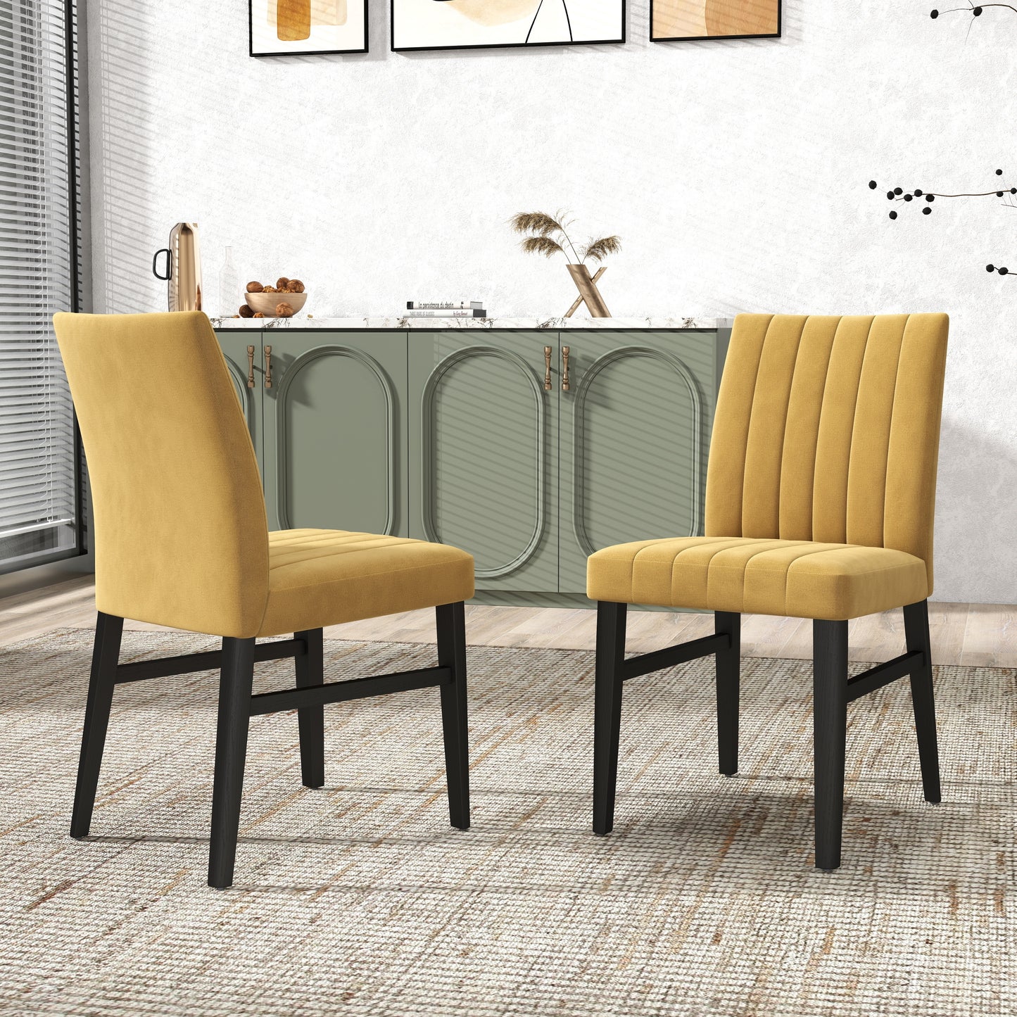 Roundhill Furniture Henriet 5-Piece Pedestal Dining Set, Round Dining Table with Four Chairs