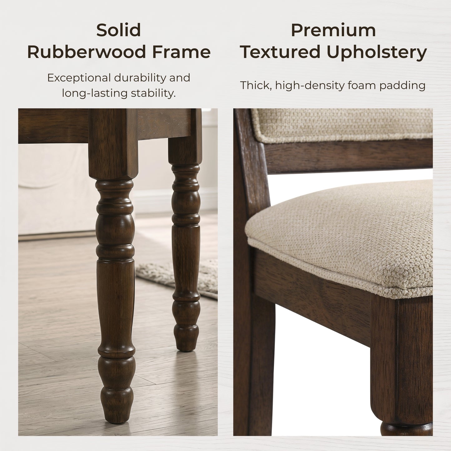 Roundhill Furniture Fantail 5-Piece Dining Set, Round Dining Table with 4 Iris Chairs, Walnut Finish