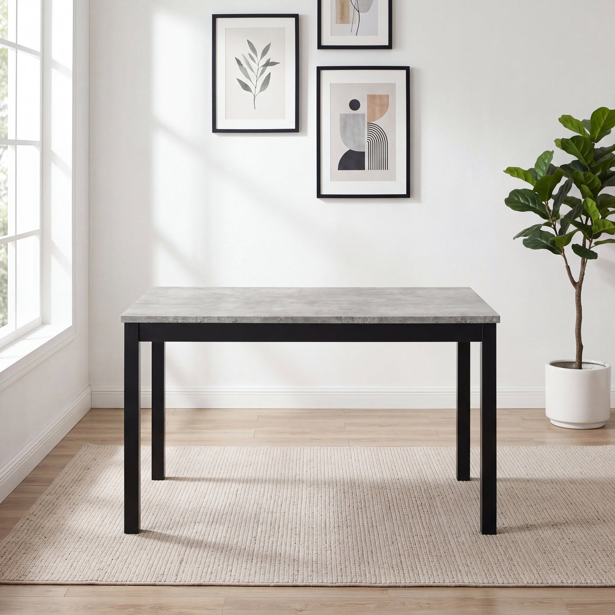 Roundhill Furniture Flint Modern 48" Rectangular Wood Dining Table