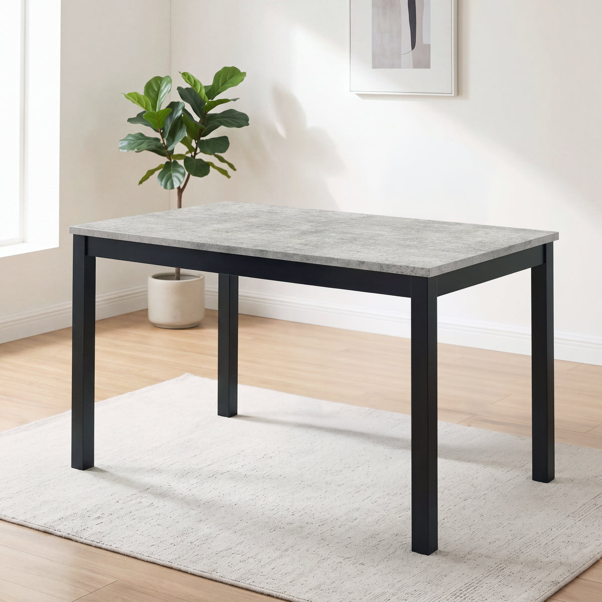 Roundhill Furniture Flint Modern 48" Rectangular Wood Dining Table