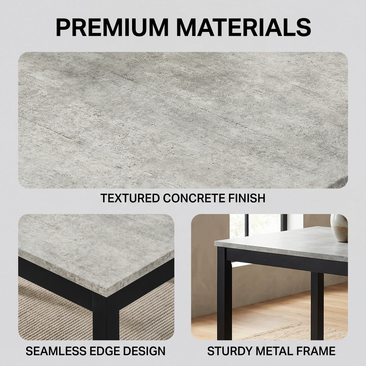 Roundhill Furniture Flint Modern 48" Rectangular Wood Dining Table