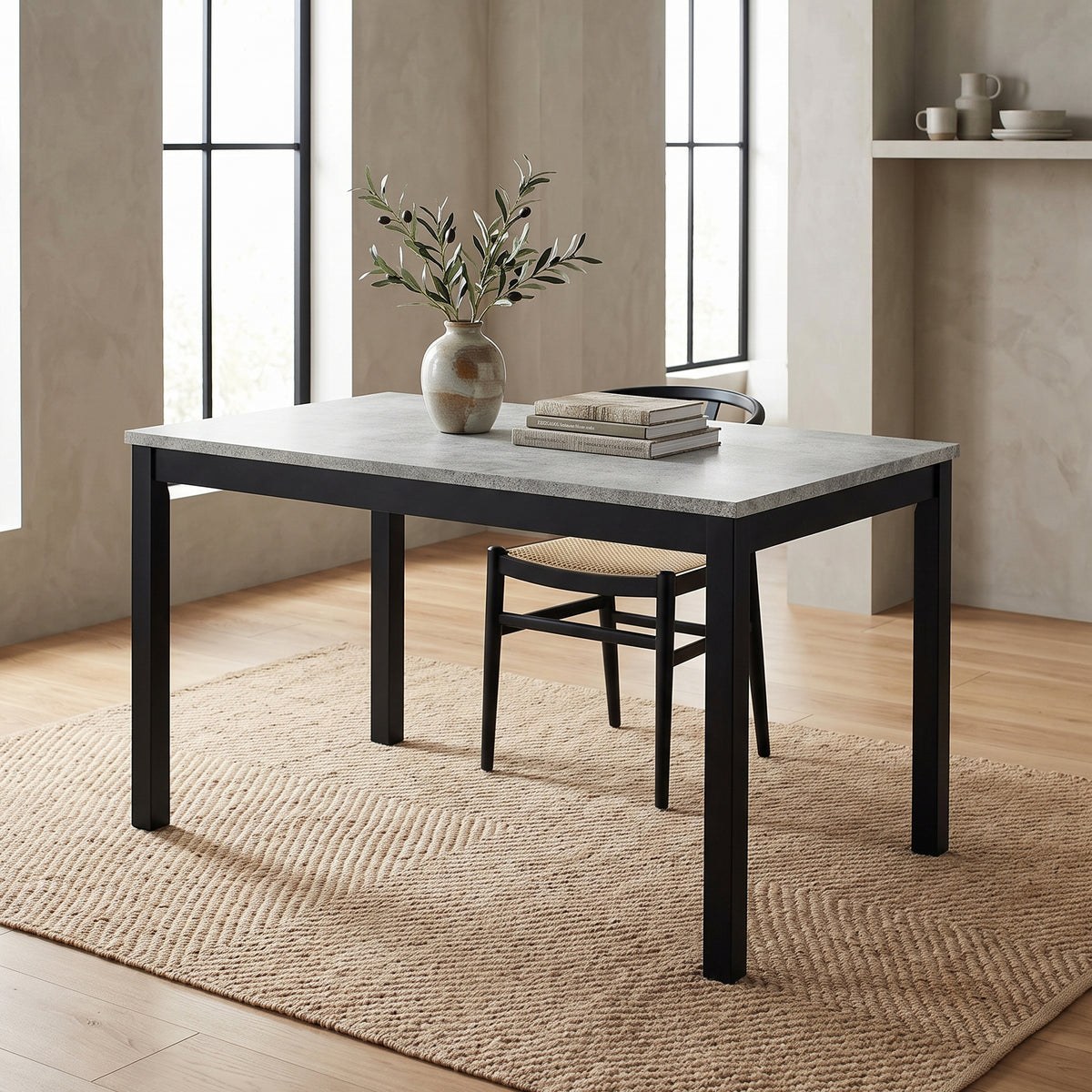 Roundhill Furniture Flint Modern 48" Rectangular Wood Dining Table