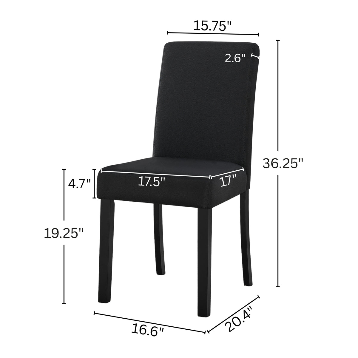 Roundhill Furniture Flint 5-Piece Dining Set, 48-inch Dining Table with 4 Chairs