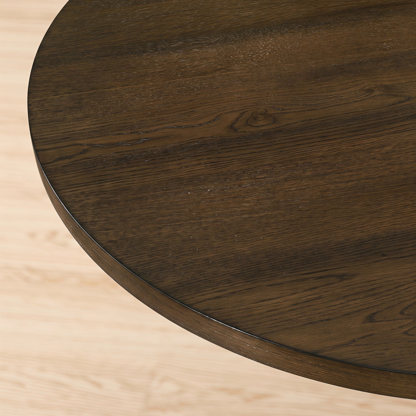 Roundhill Furniture Solene Sculptural Pedestal Round Dining Table, Walnut