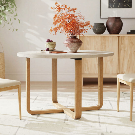 Roundhill Furniture Arden 47" Round Wood Dining Table