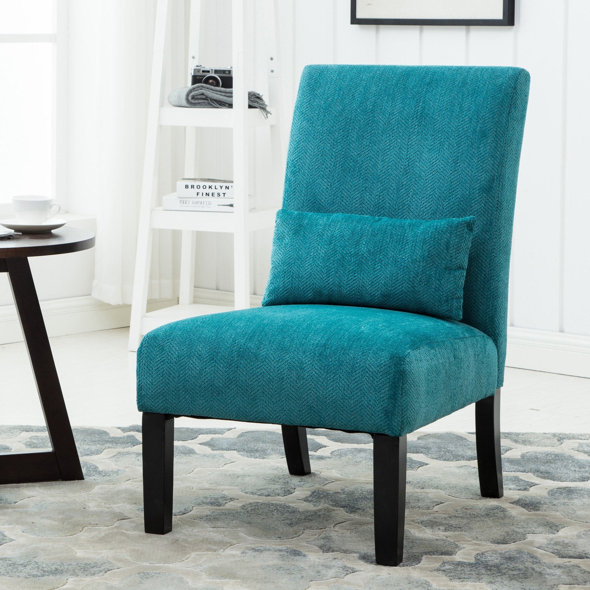 Teal discount patterned chair