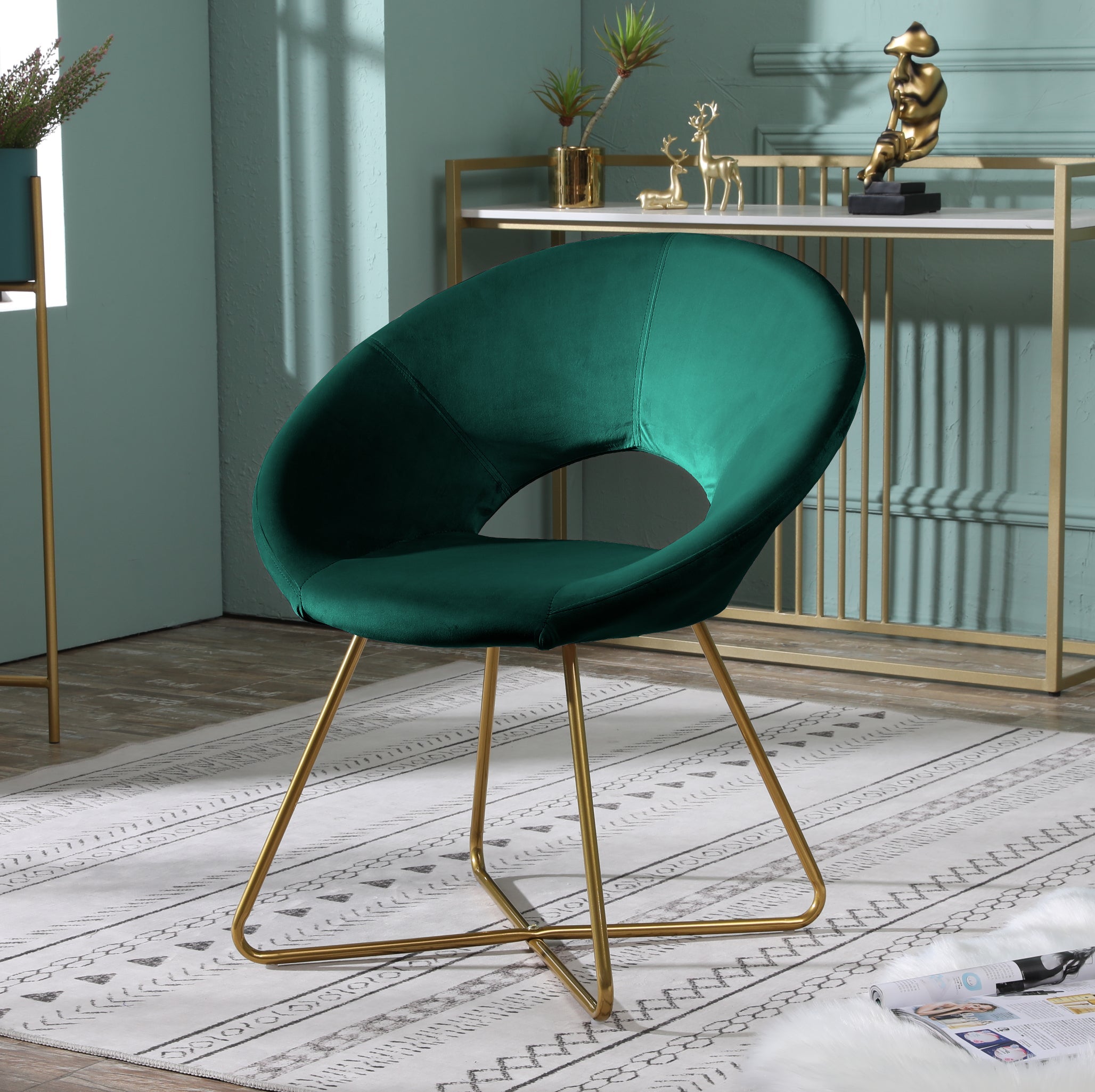 Green and best sale gold accent chair