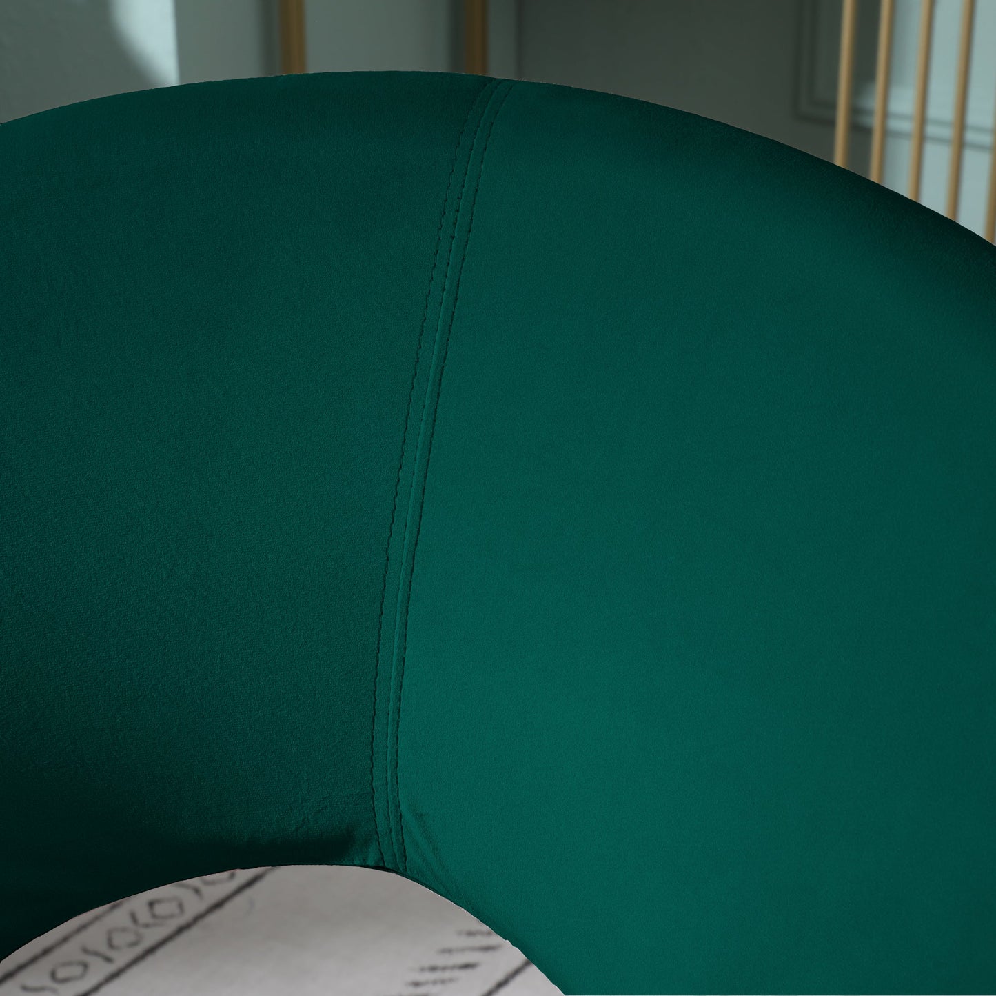 Slatina Green Silky Velvet Upholstered Accent Chair with Gold Tone Finished Base
