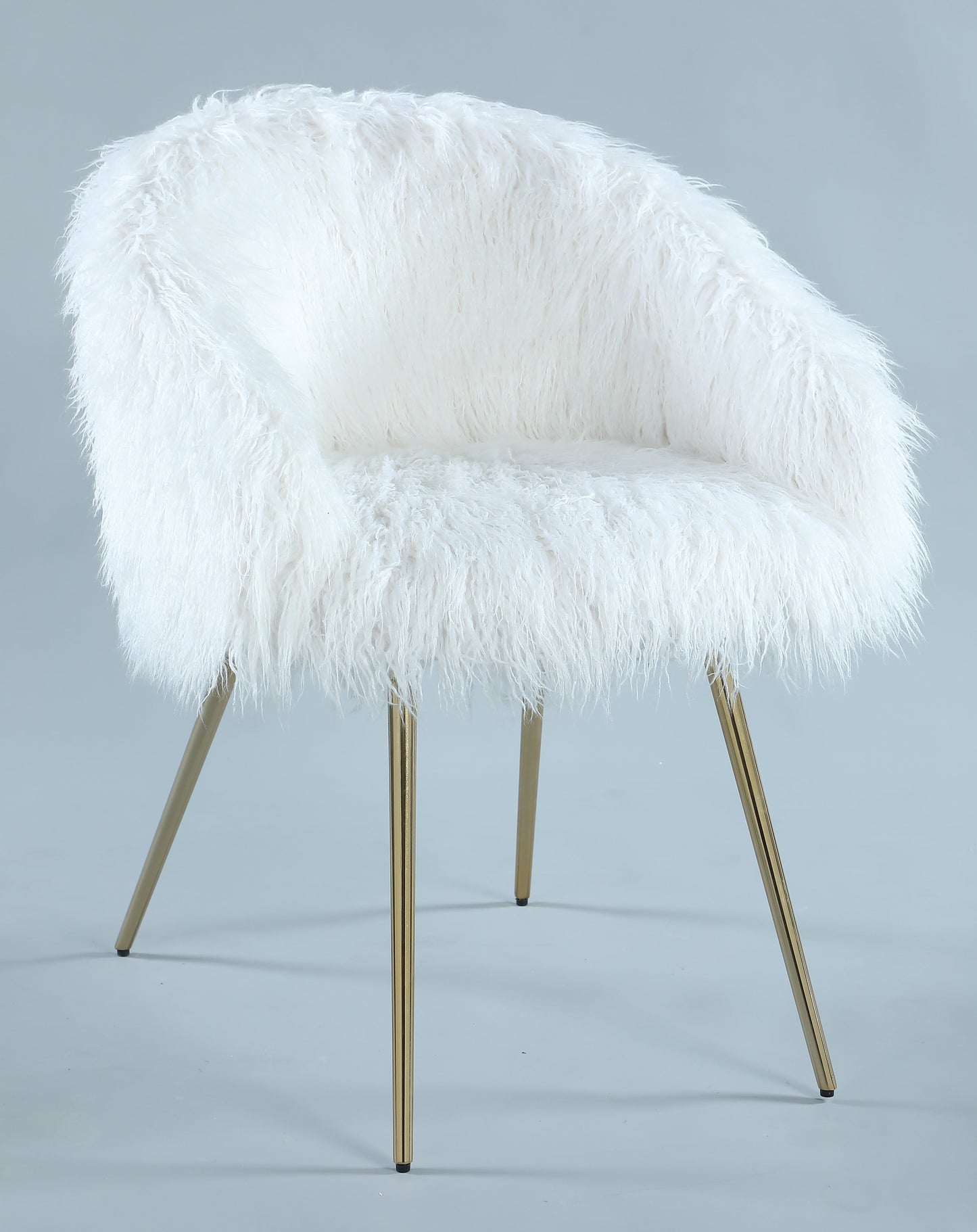 Ravni Faux Fur Accent Armchair with Gold Legs