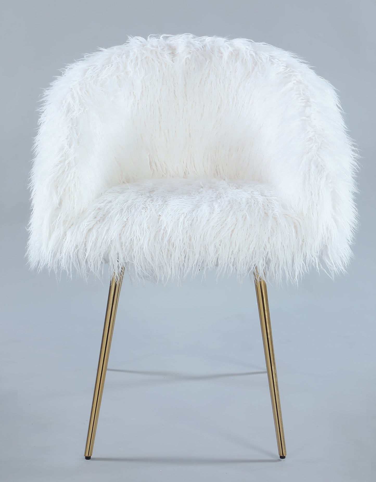 Ravni Faux Fur Accent Armchair with Gold Legs