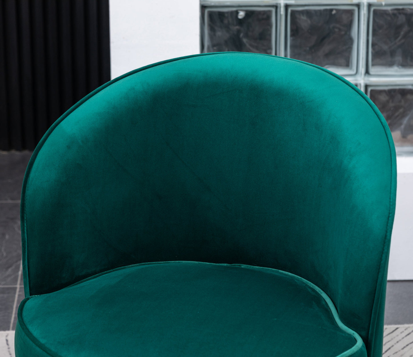 Wania Contemporary Velvet Swivel Chair, Green