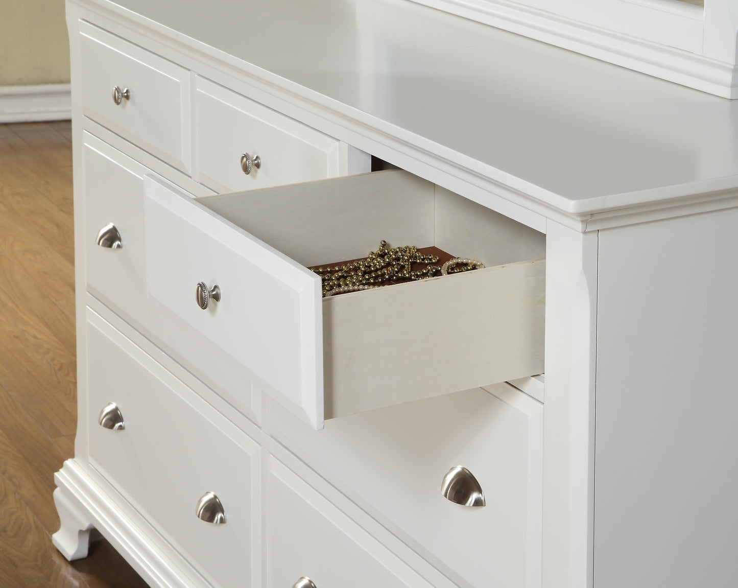 Laveno 012 White Wood 7-Drawer Dresser