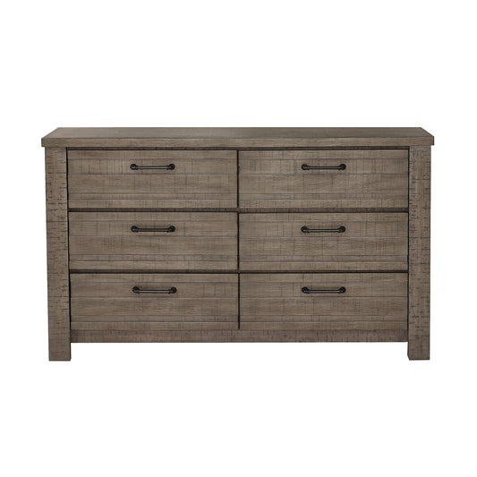 Sedona Transitional Medium Gray Wood 6-Drawer Dresser