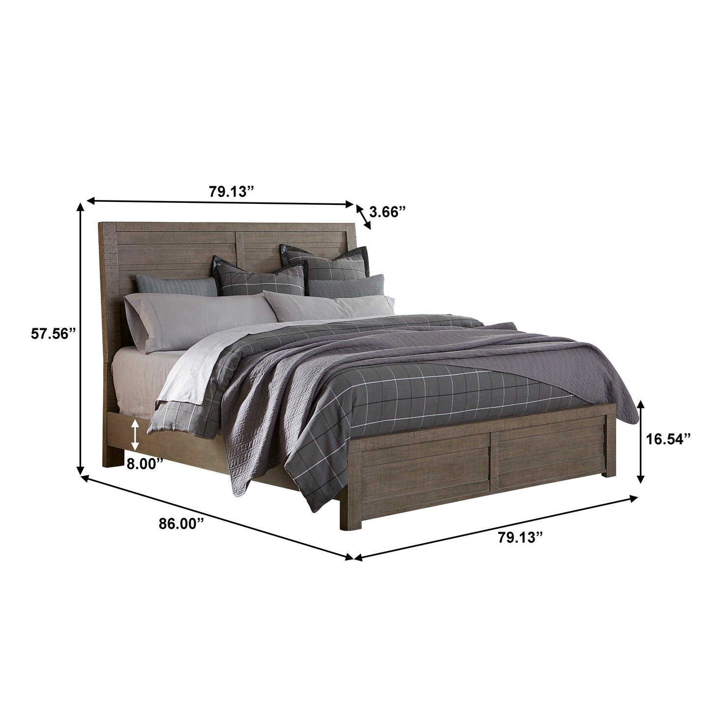 Sedona Transitional Medium Gray Wood Panel Bed