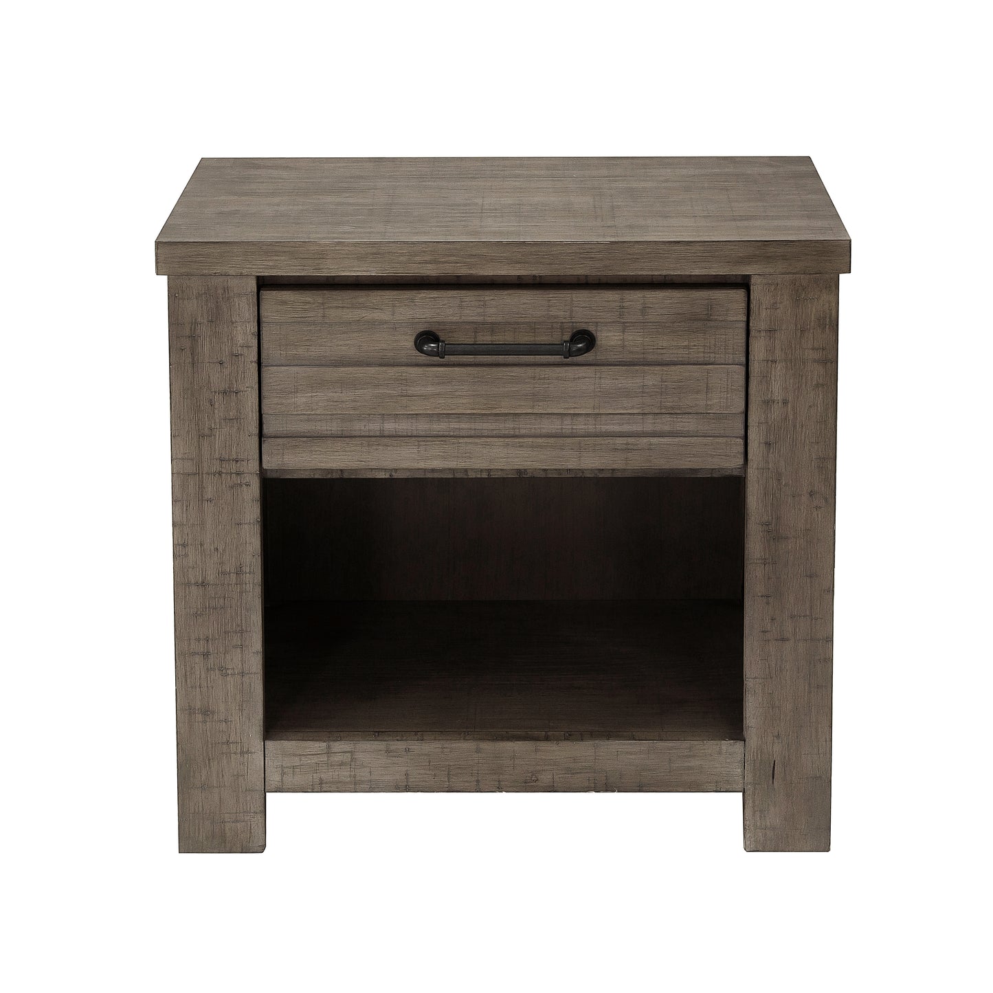 Sedona Transitional Medium Gray Wood Drawer Nightstand