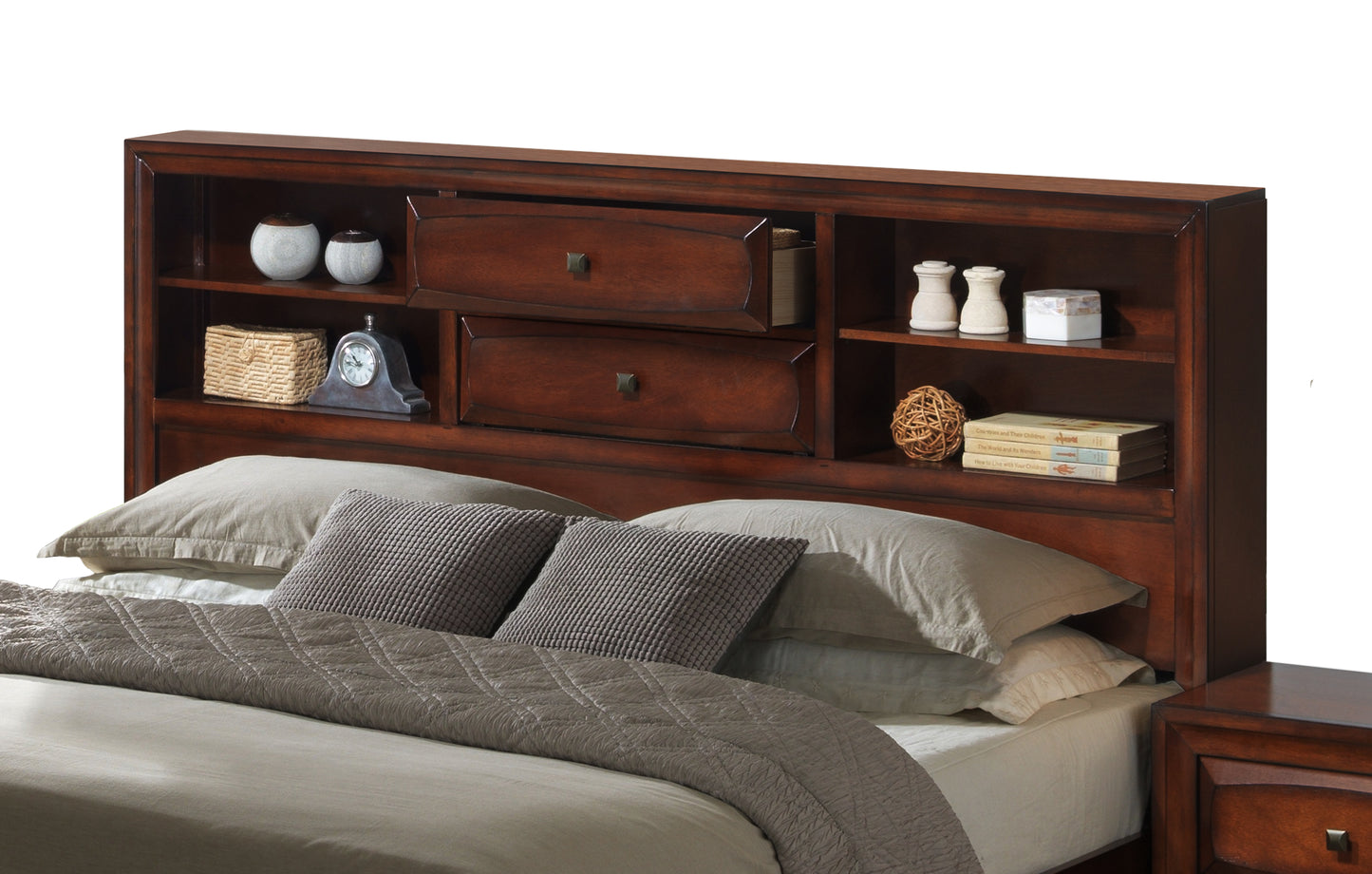 Asger Antique Oak Finish Wood Bedroom Collection