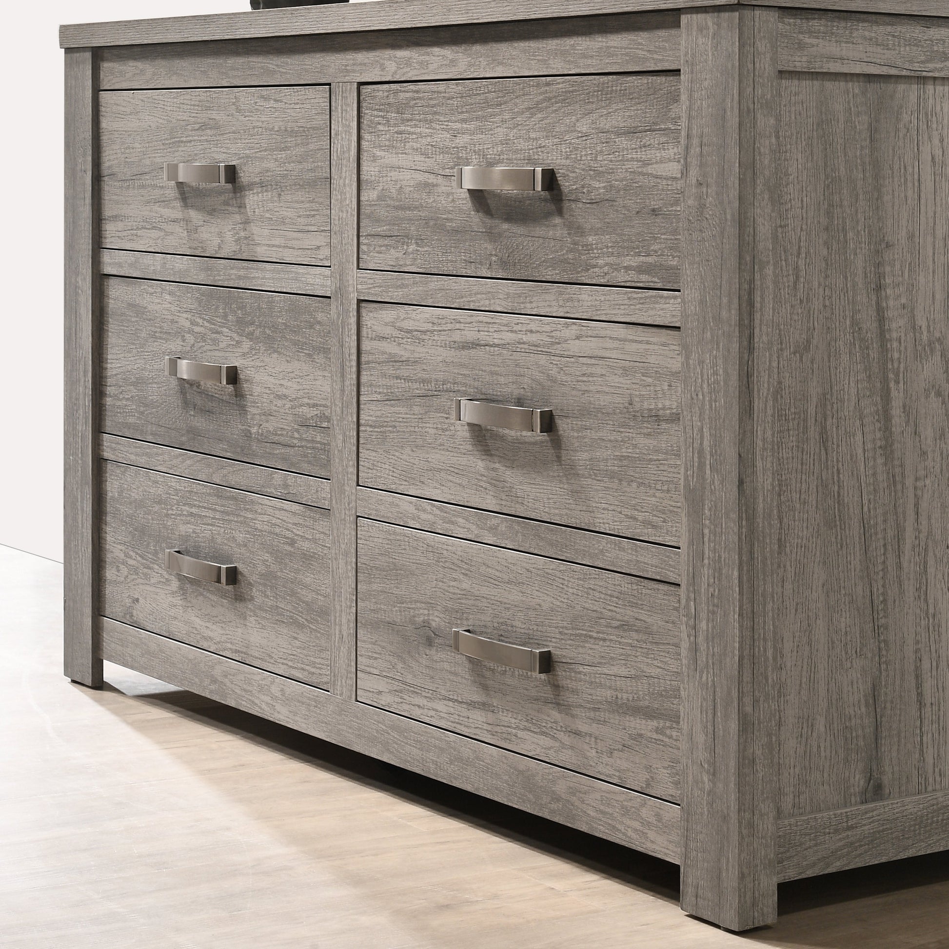 Floren Contemporary Weathered Gray Wood 6-Drawer Dresser Roundhill Furniture Floren Contemporary Weathered Gray Wood 6-Drawer Dresser Roundhill Furniture