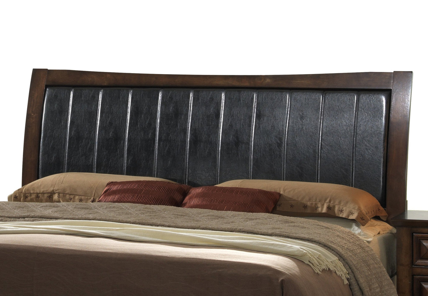 Broval Light Espresso Finish Wood Storage Platform Bed
