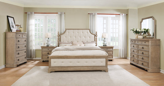 Roundhill Furniture Clelane Wood Bedroom Set with Bed, Dresser