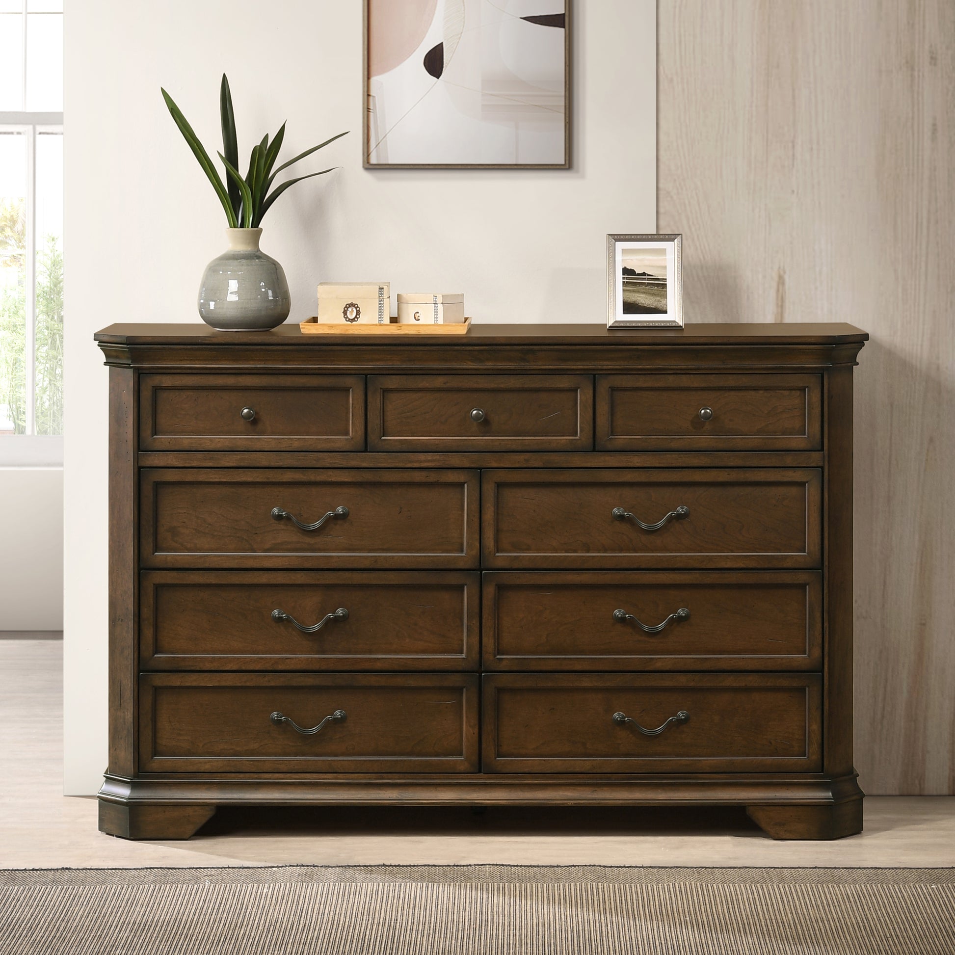 Roundhill Furniture Maderne Traditional Wood 9-Drawer Dresser Roundhill Furniture Maderne Traditional Wood 9-Drawer Dresser