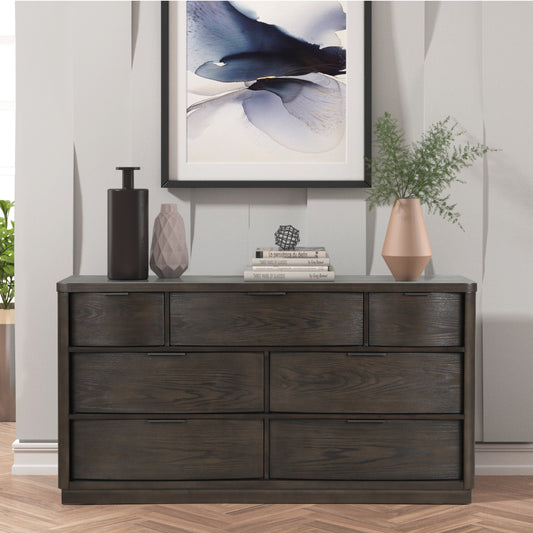 Belani Wood 7-Drawer Dresser, Espresso