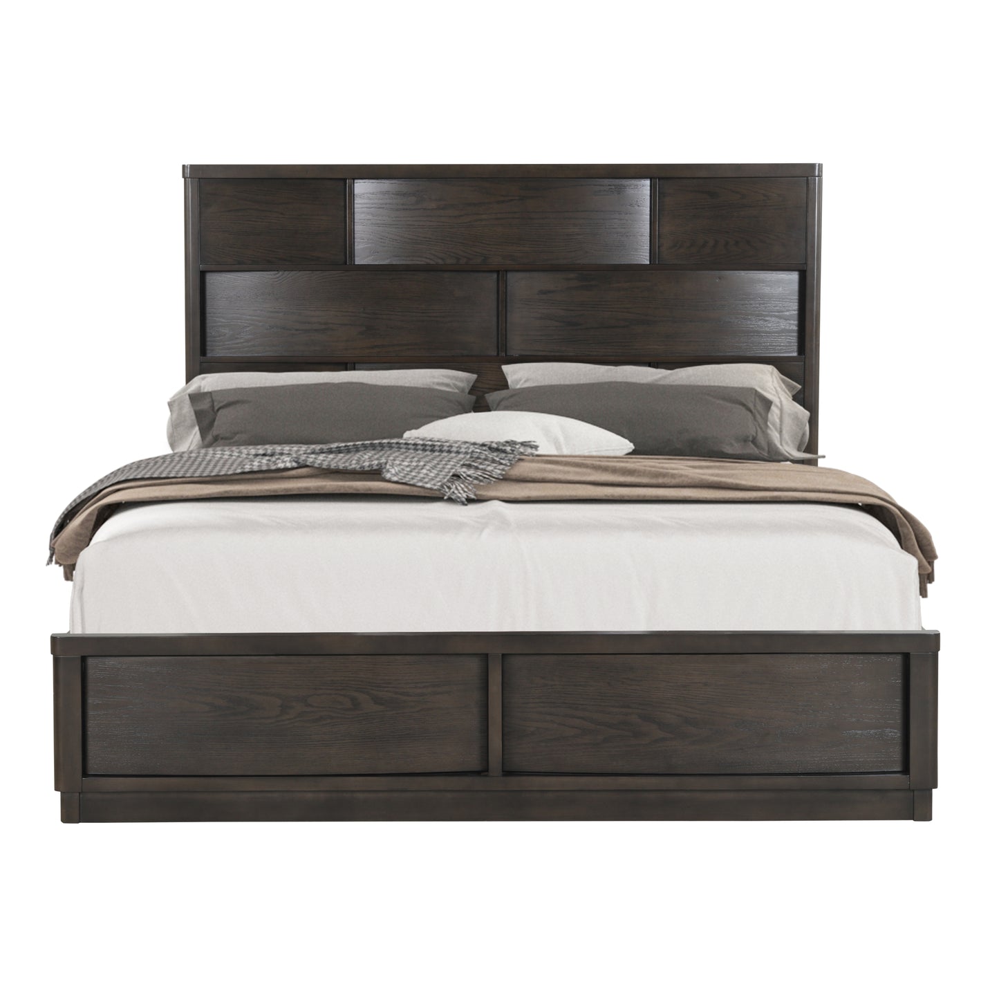 Belani Wood Panel Bed, Espresso