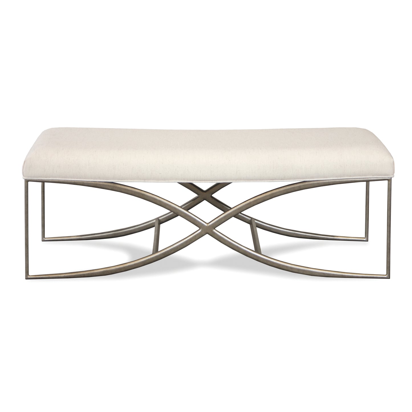 Mantalia Upholstered Bench with Metal Frame, Champagne