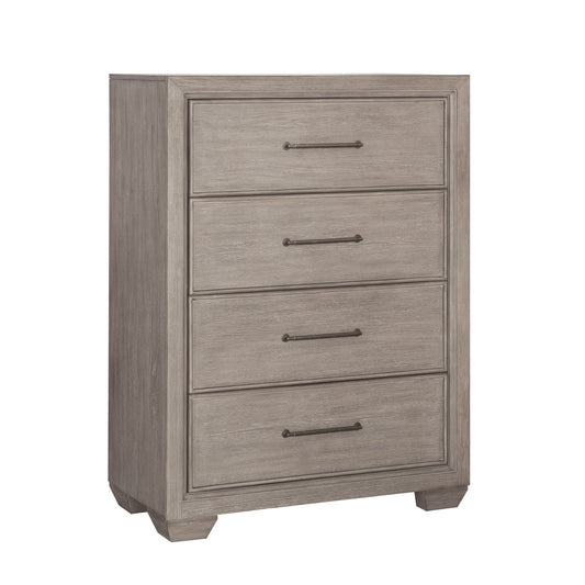 Ennesley Gray Wood 4 Drawers Chest