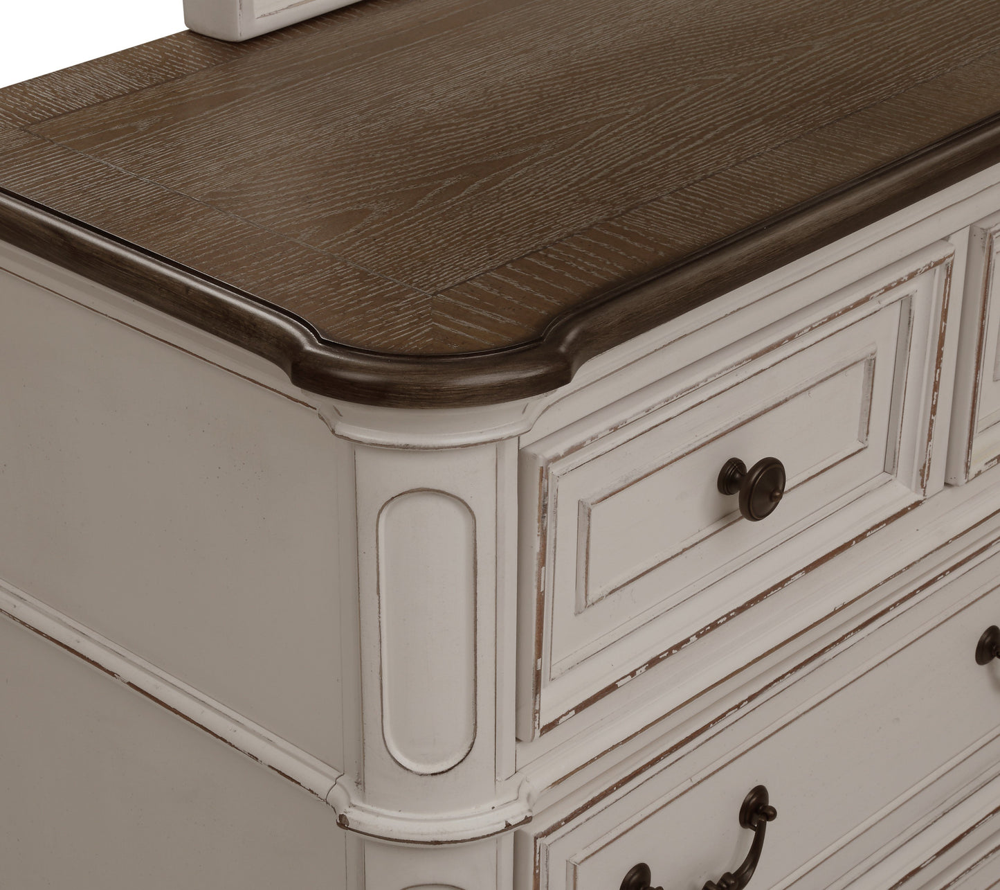 Laval Antique White and Oak Wood Dresser