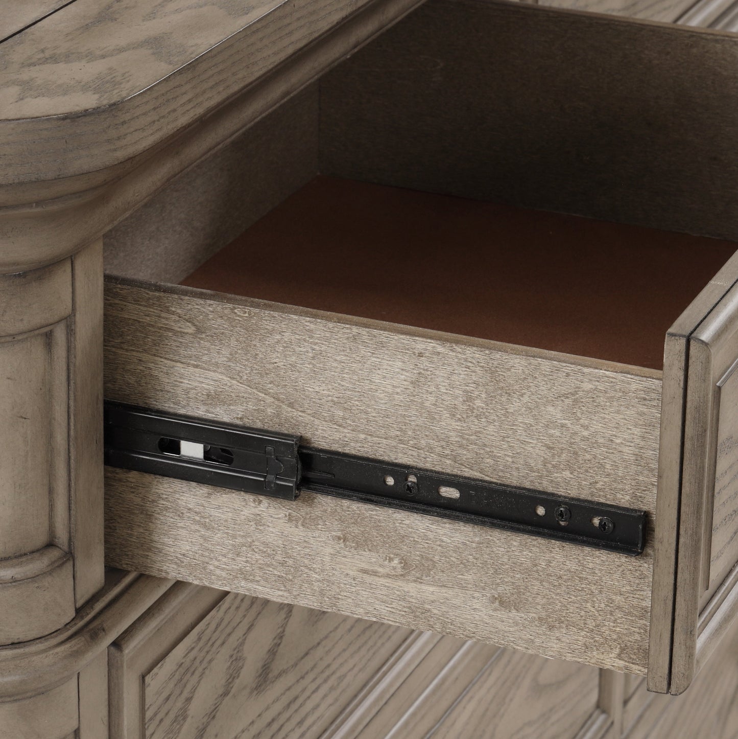 Levan 3-Drawer Wood Nightstand in Light Gray with USB Outlet
