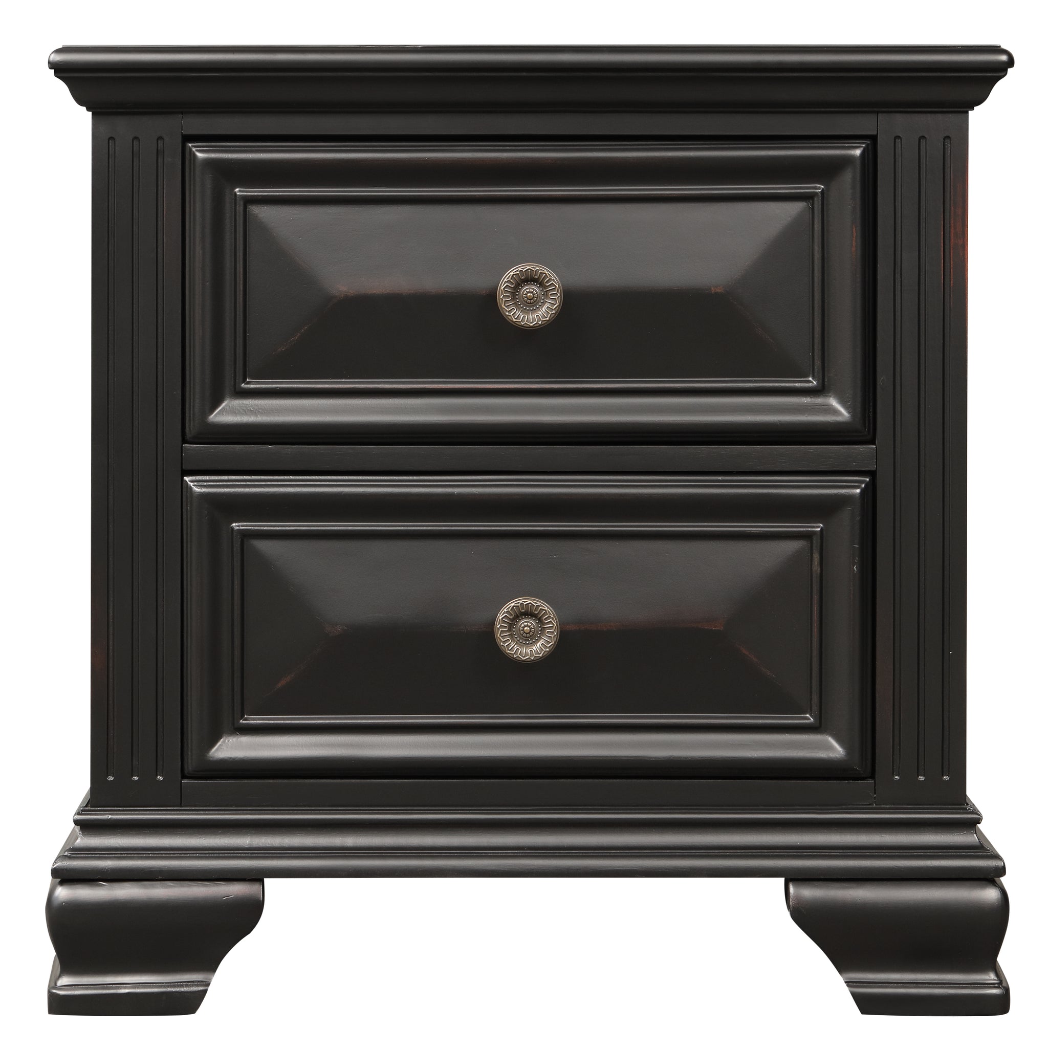 Renova Vintage Black Wood Bedroom Collection Roundhill Furniture