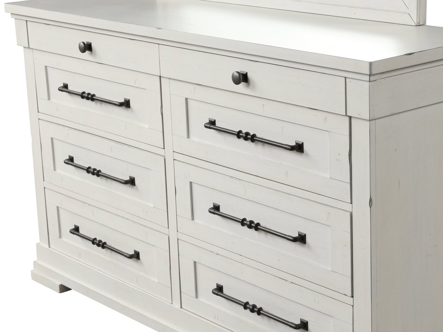Laria Antique White Finish Wood 8-Drawer Dresser