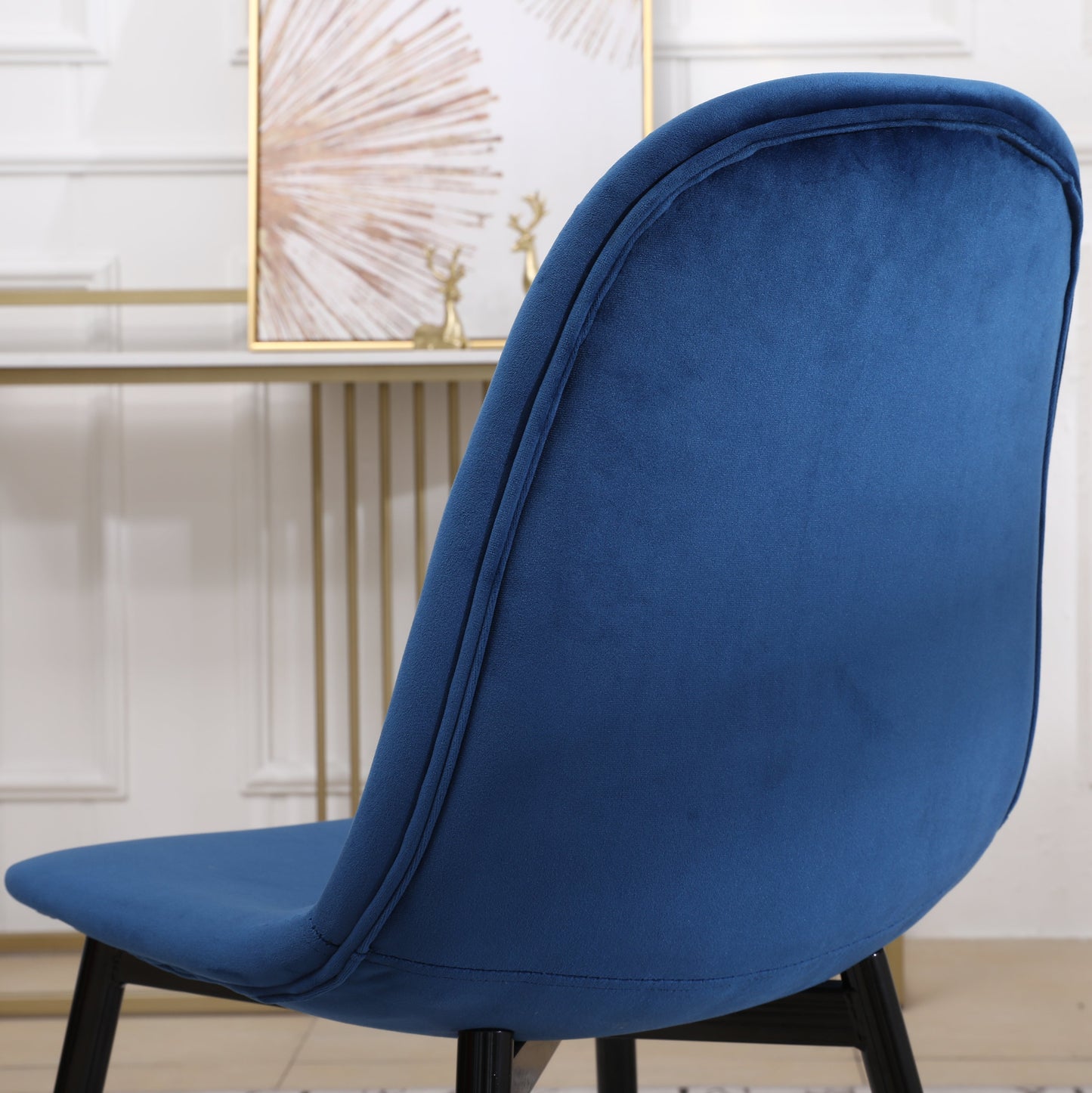 Lassan Contemporary Fabric Dining Chairs, Set of 4, Blue