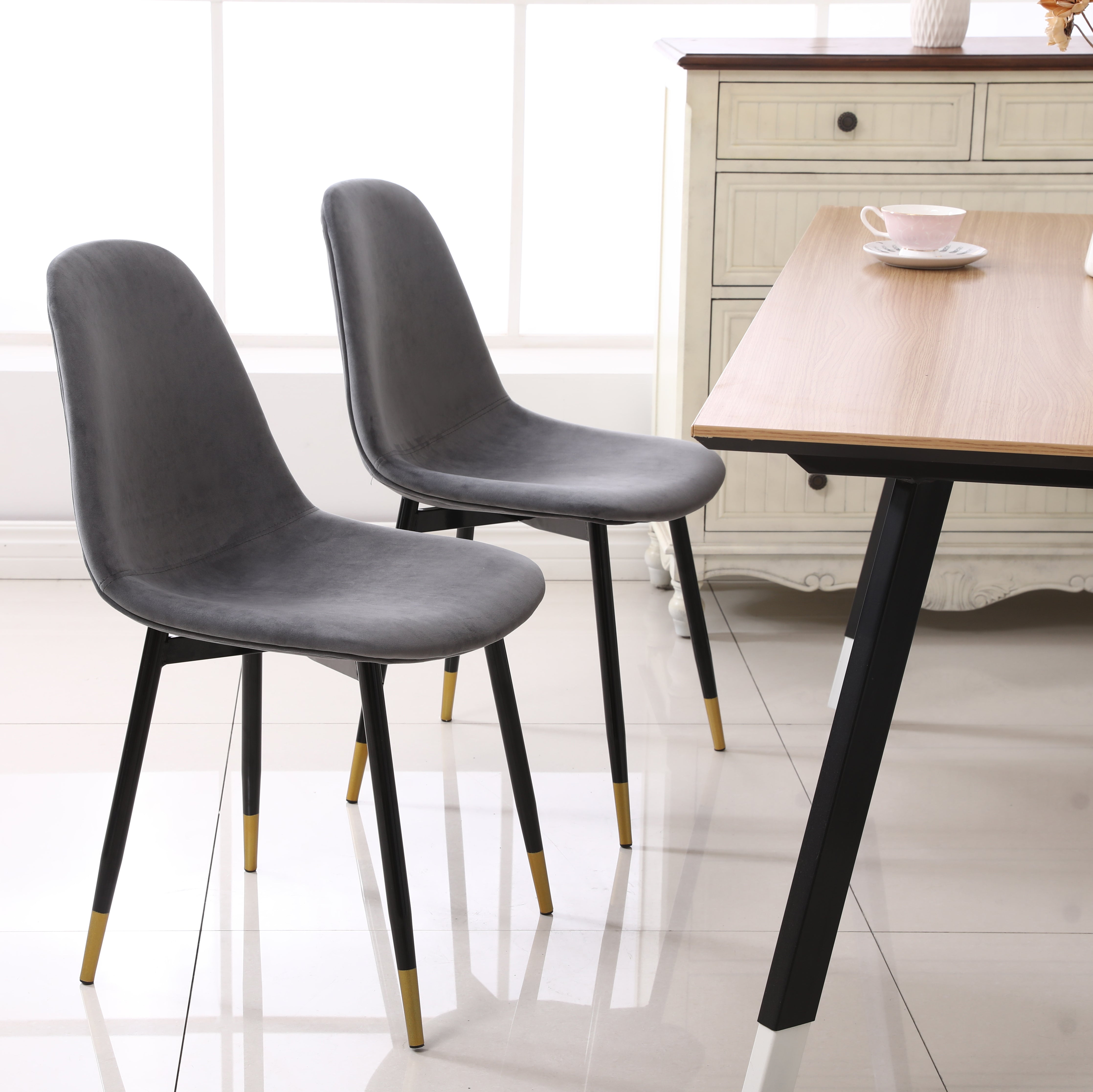 Lassan contemporary 2025 fabric dining chairs