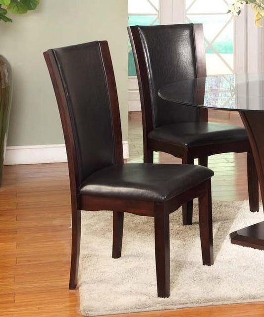 Dark Brown Solid Wood Dining Chairs  Set of 2
