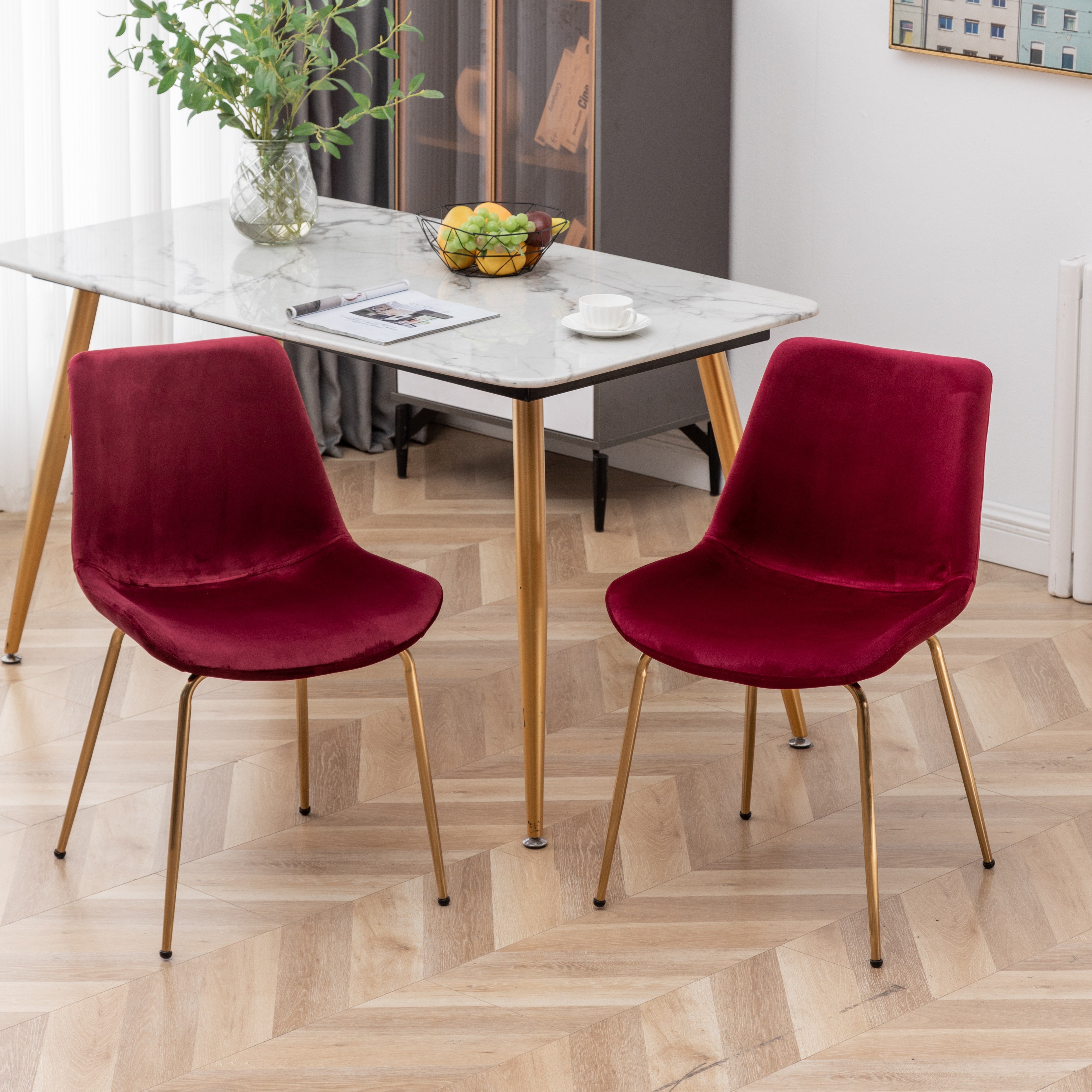 Contemporary velvet dining cheap chairs