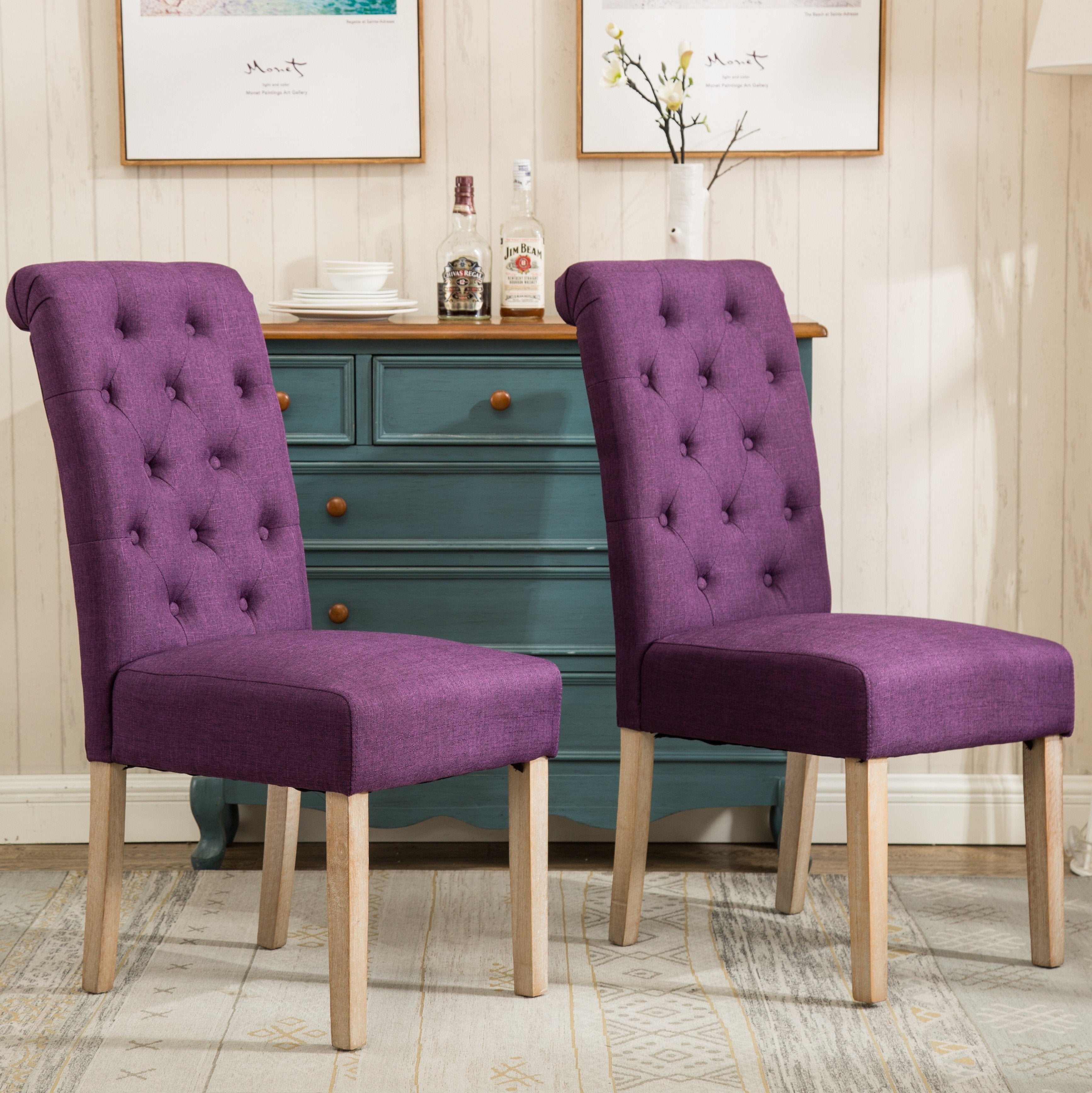 Purple best sale side chairs