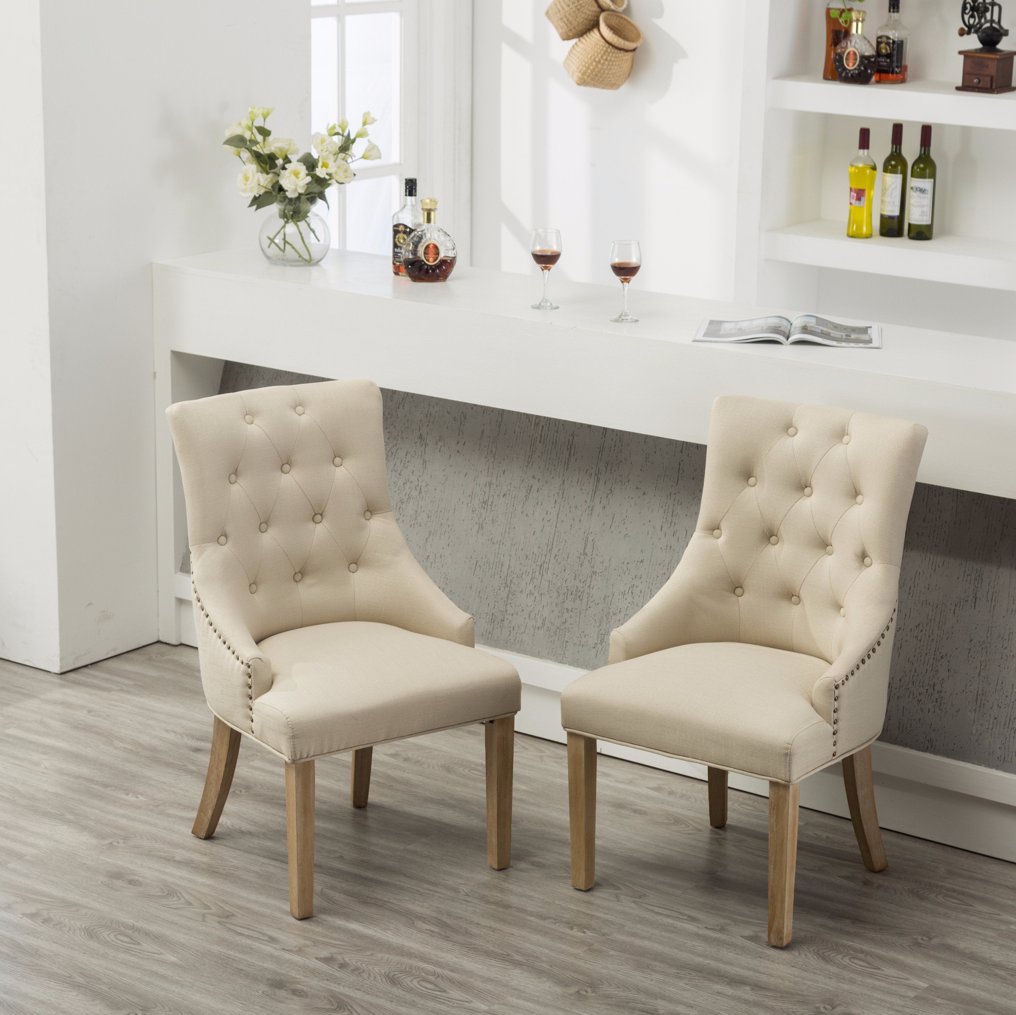 Wood wingback online dining chair