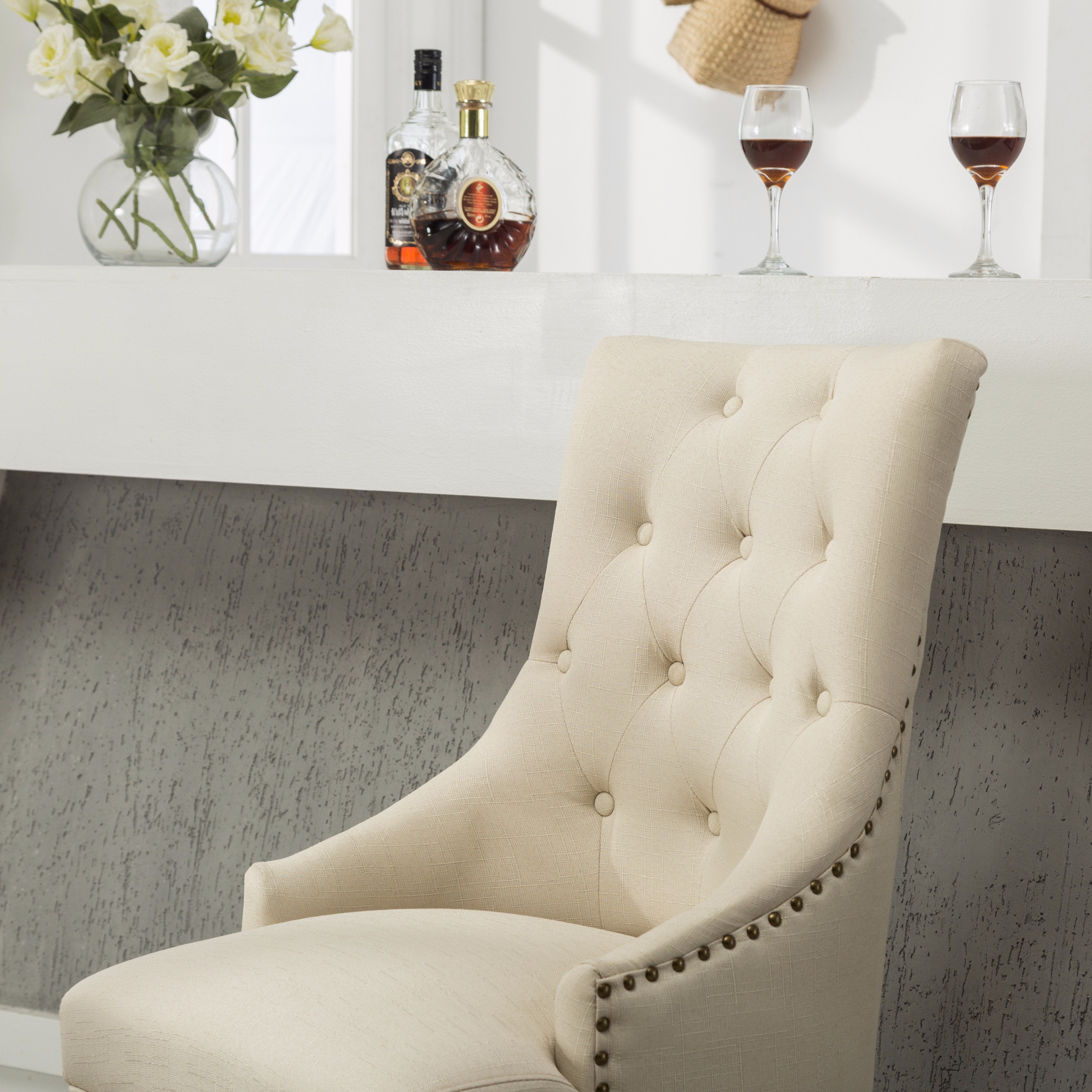 Wingback hostess best sale dining chair