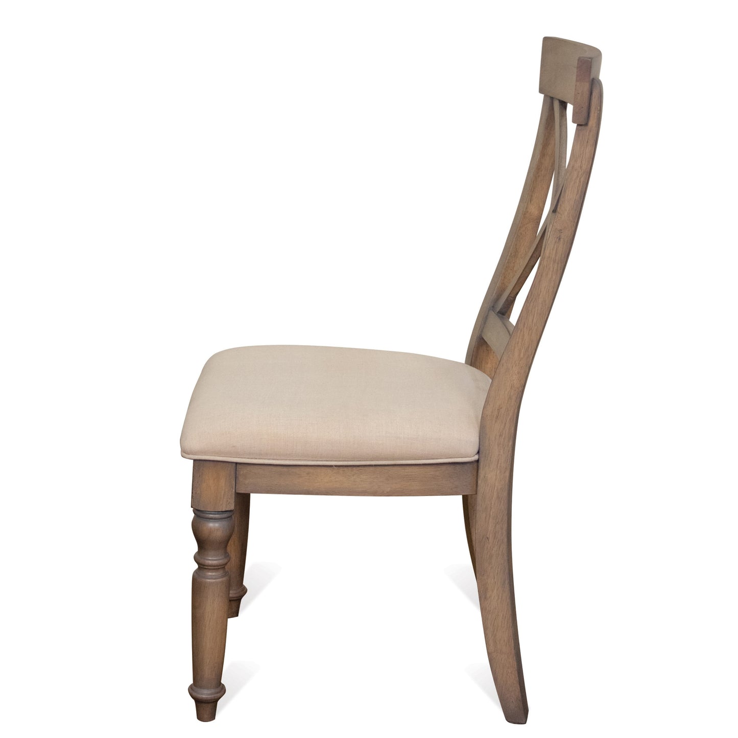 Trani Weathered Driftwood Finish Cross Back Dining Chairs, Set of 2