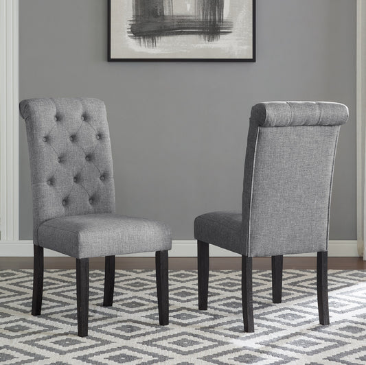 Leviton Solid Wood Tufted Asons Dining Chair (Set of 2), Grey