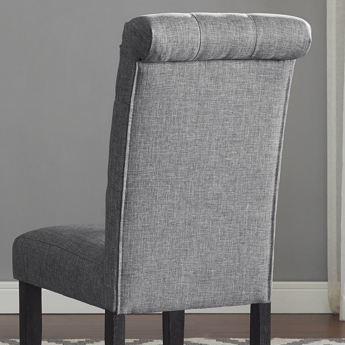 Leviton Solid Wood Tufted Asons Dining Chair (Set of 2), Grey