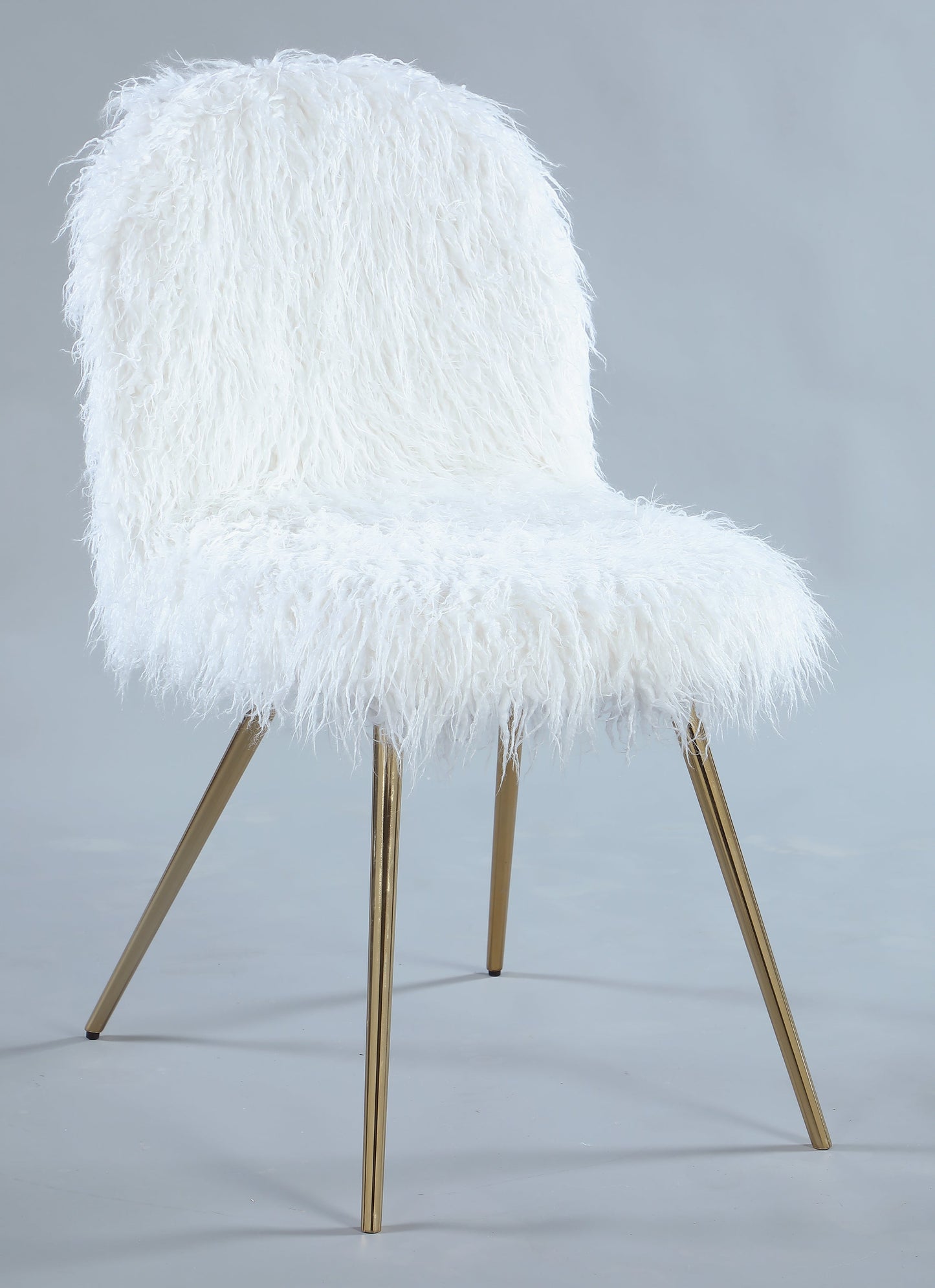 Ravni Faux Fur Accent Chair with Ottman