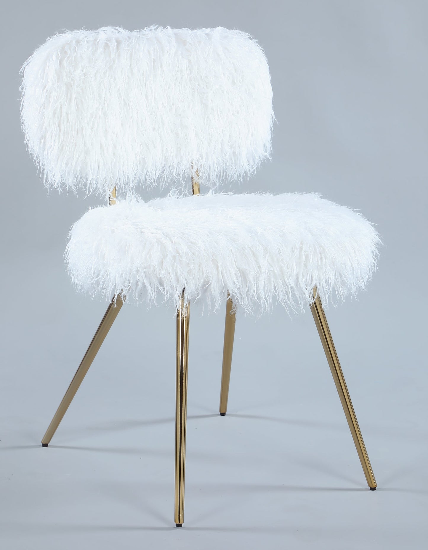 Ravni Faux Fur Accent Chair with Gold Legs