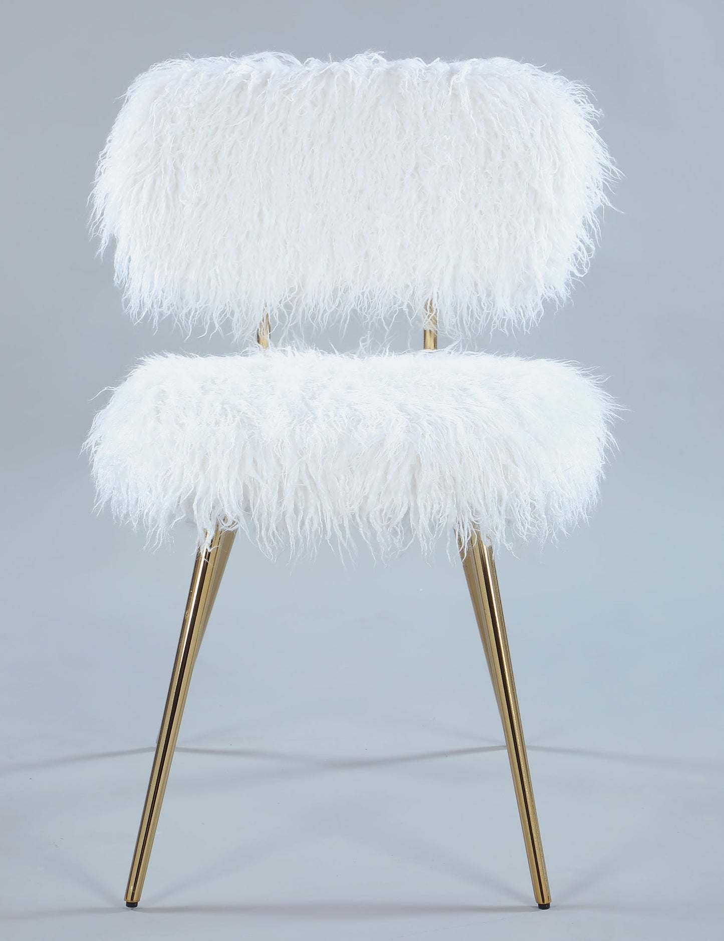 Ravni Faux Fur Accent Chair with Gold Legs