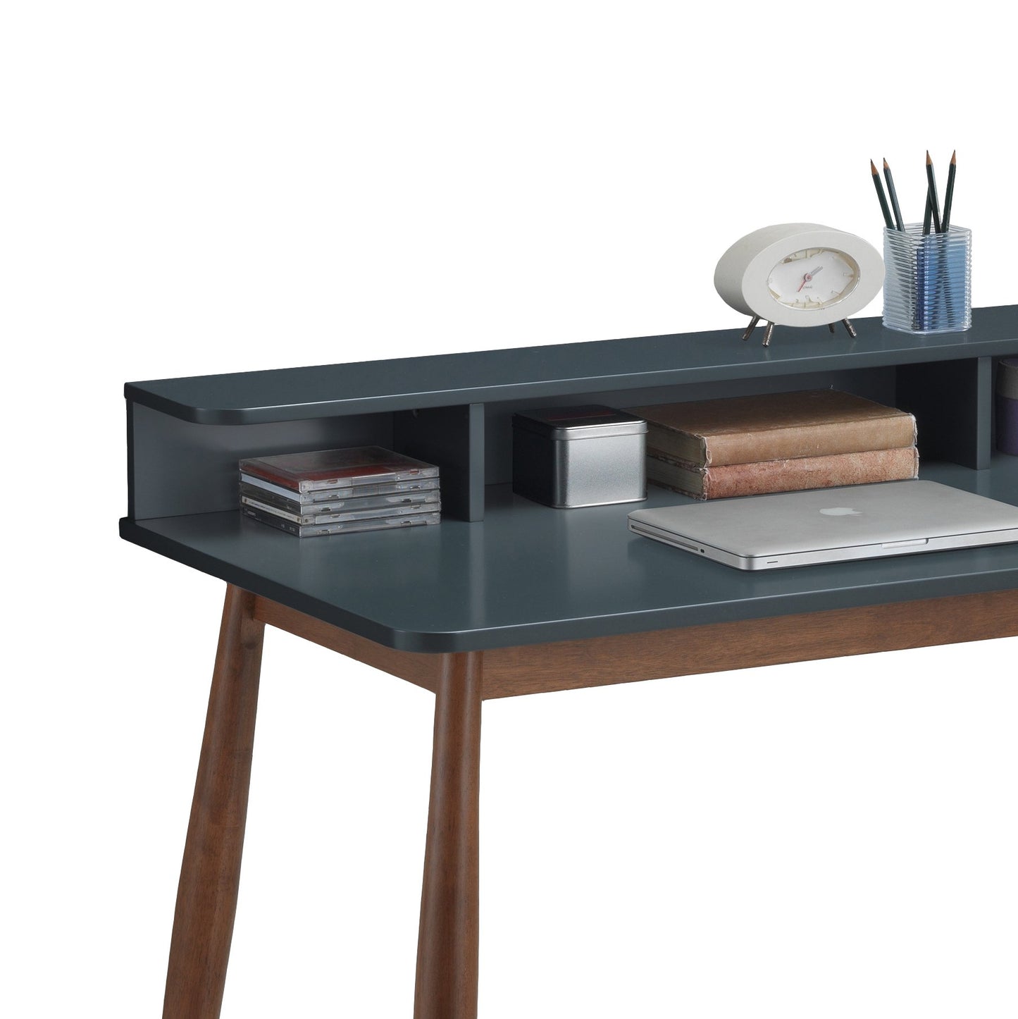 Roskilde Gray Blue Storage Wood Office Desk